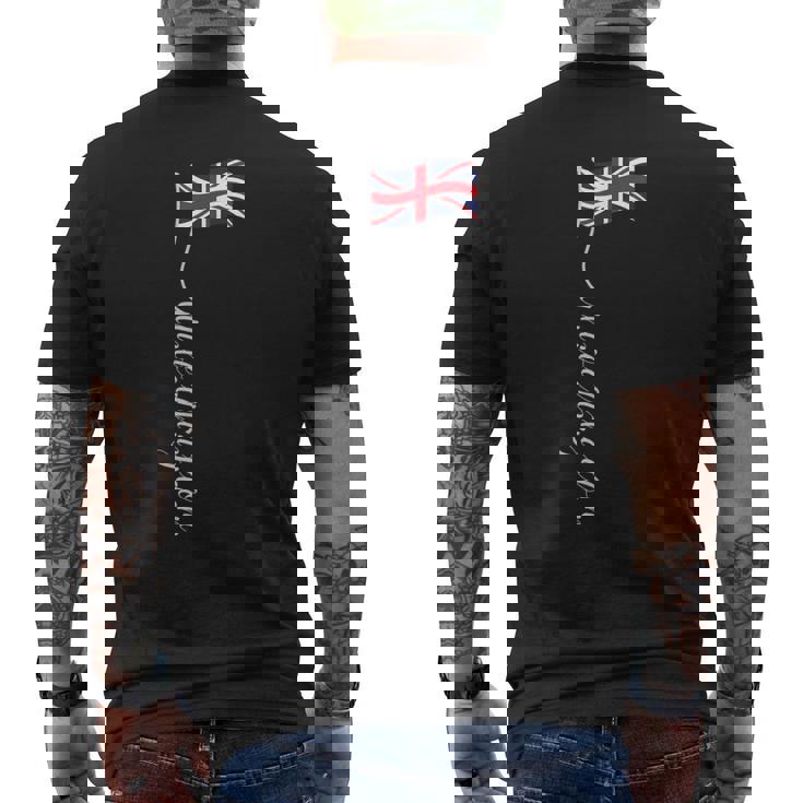 Uk 英国 シグネチャー ユニオンジャック フラッグポール イギリス用 メンズTシャツ バックプリント