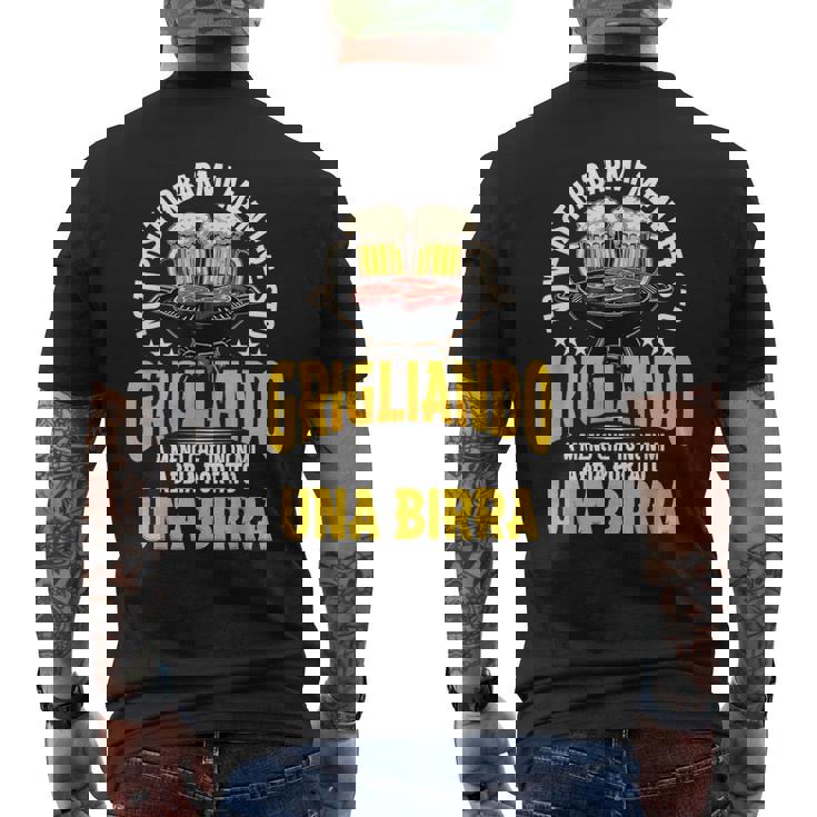 Uomo Divertente Barbecue & Birra Griglia Bbq Papà T-shirt da uomo con stampa posteriore