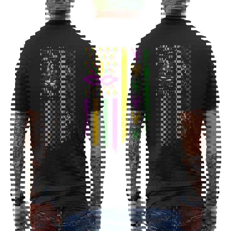 Us Flag Mardi Gras メンズTシャツ バックプリント