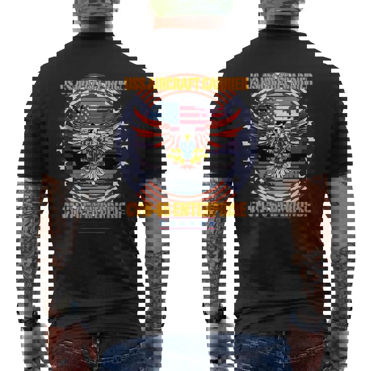 Uss Cvn-65 エンタープライズ、飛行機、航空 メンズTシャツ バックプリント