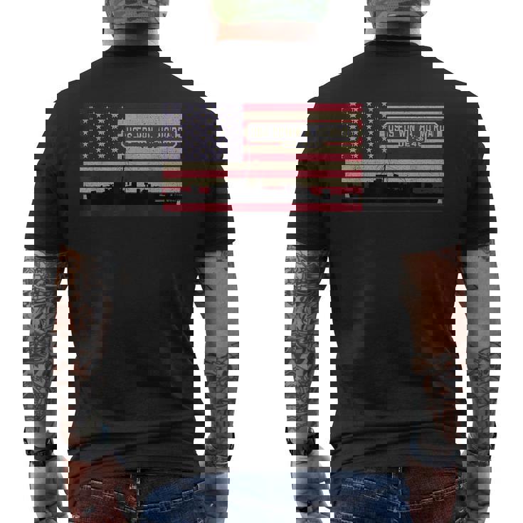 Uss エドウィン A ハワード De-346 船舶図 アメリカ国旗 メンズTシャツ バックプリント