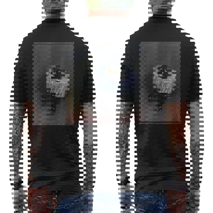 Vanessatockardによる面白い黒猫の絵。 メンズTシャツ バックプリント