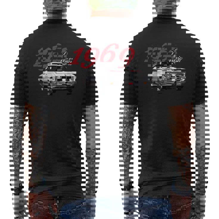 Vintage 1969 Gto、アメリカのマッスルカー、クラシックホットロッド メンズTシャツ バックプリント