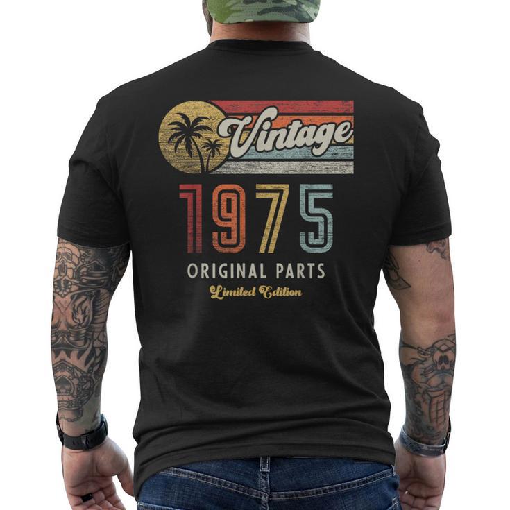 Vintage 1975 Original Piezas Palmas 50 Cumpleaños Camiseta Hombre Estampado Espalda