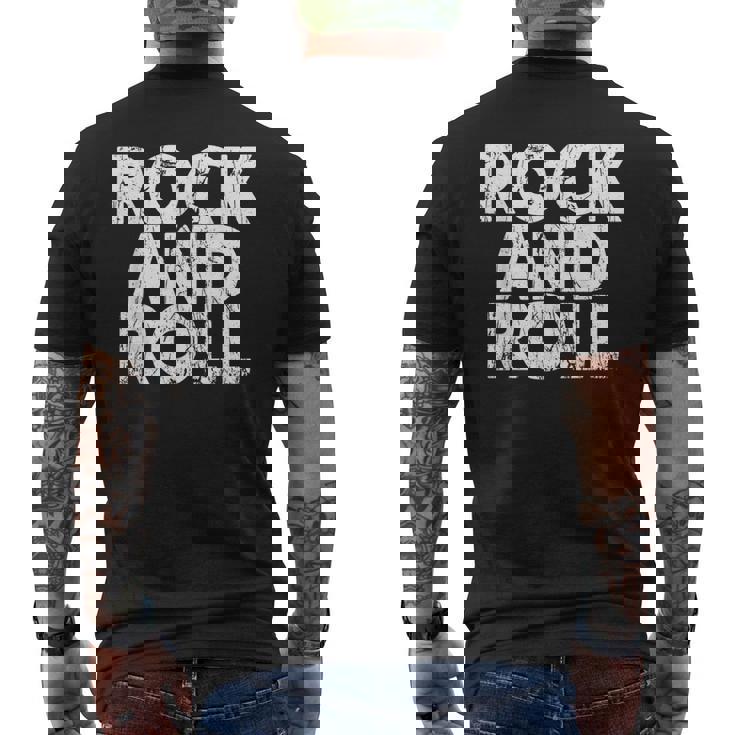 Vintage Grunge Old Rock & Roll Music Rock And Roll メンズTシャツ バックプリント
