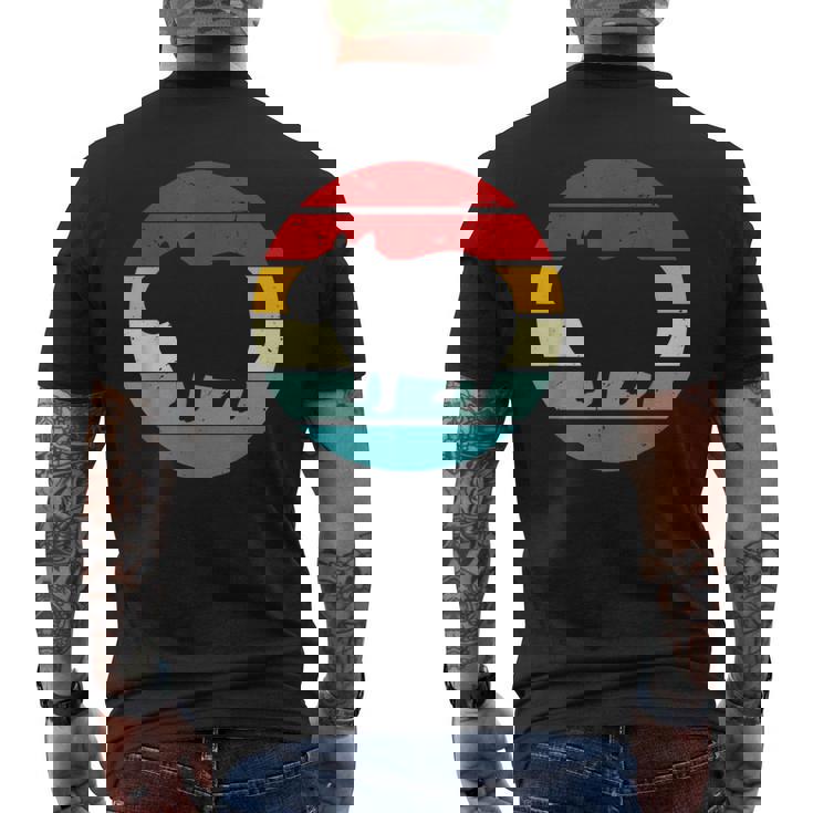 Vintage Retrounset Capybara メンズTシャツ バックプリント