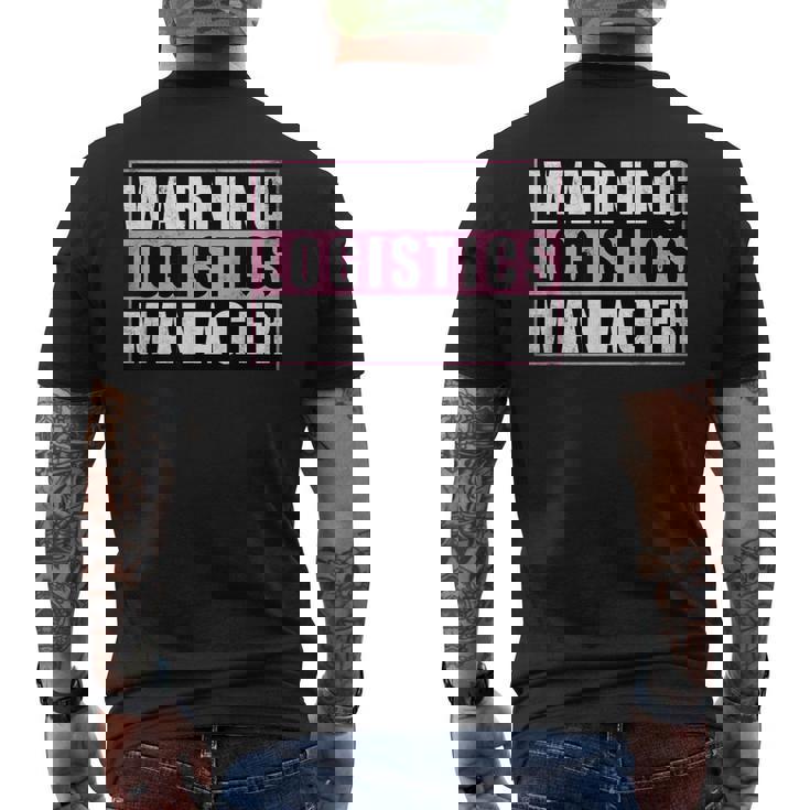 Warning Logistics Manager メンズTシャツ バックプリント