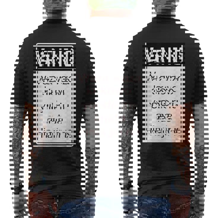 Warning 警告！【Anata Hima Jin】【英語 文字】ローマ字 メッセージ 面白い デザイン メンズTシャツ バックプリント