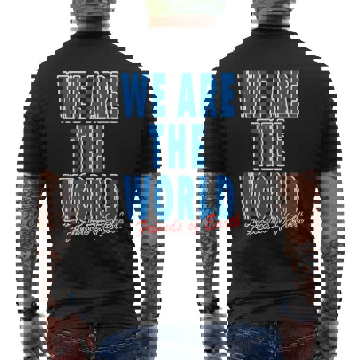We Are The World ウィーアー ザ ワールド【英語 文字】80S パロディ メッセージ 面白い デザイン メンズTシャツ バックプリント