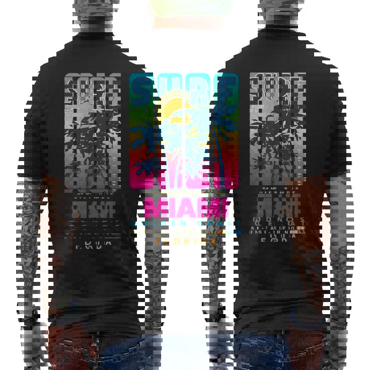 Wear Miami Florida Miami Colorfulunrise Graphic メンズTシャツ バックプリント