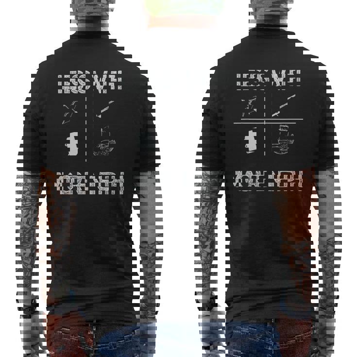 Wifiを減らしニーファイを増やすlds宣教師とミームの贈り物 メンズTシャツ バックプリント