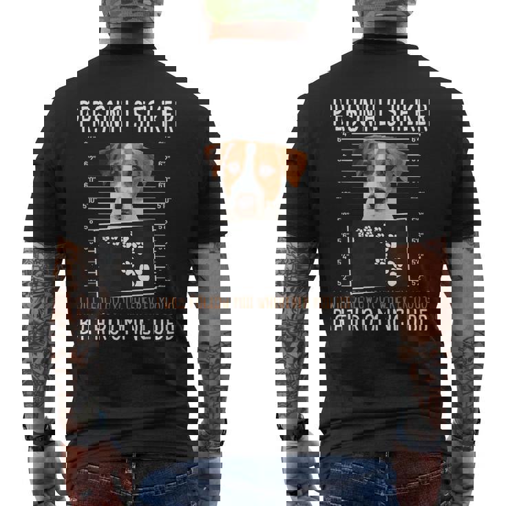 I Will Follow You Wherever You Go ジャック・ラッセル・テリア メンズTシャツ バックプリント