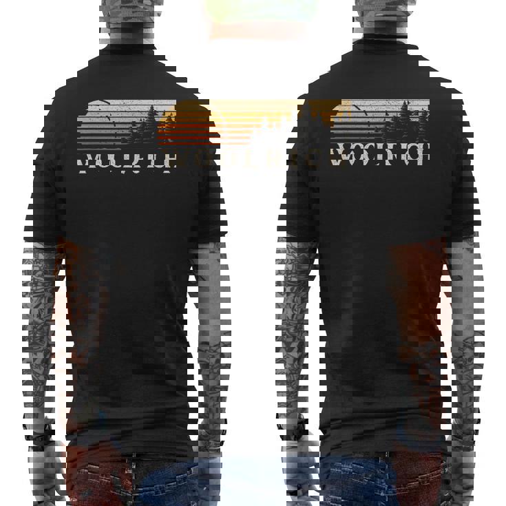 Woolrich Pa ヴィンテージ エバーグリーン サンセット 80年代 レトロ メンズTシャツ バックプリント