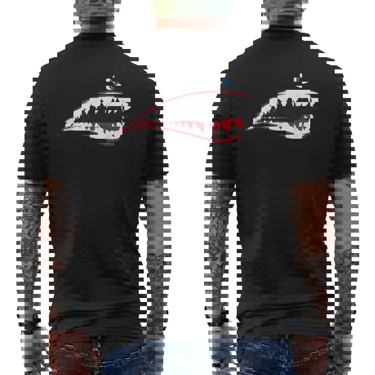 Ww2 ノーズアート第二次世界大戦退役機シャークノーズアート メンズTシャツ バックプリント