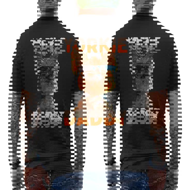 Yorkie Daddyヨーキー パパ 父の日 お父さん スウィート・ヨークシャー・テリア メンズTシャツ バックプリント