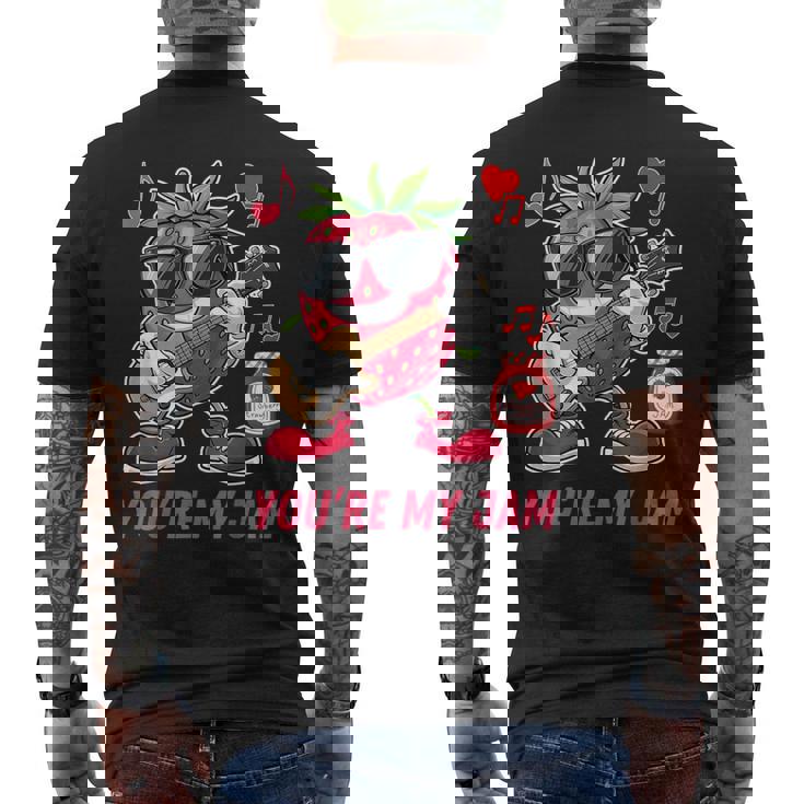 You're My Jam ファニーストロベリー ギターを弾く スイートハートジャム メンズTシャツ バックプリント