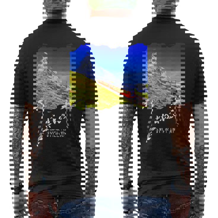 Zermatt お土産 マッターホルン ツェルマット メンズTシャツ バックプリント