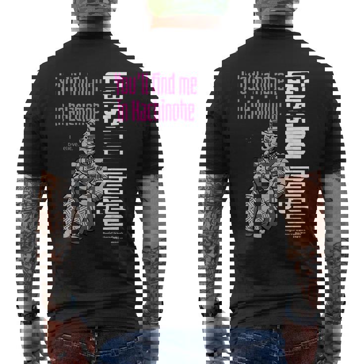 「きっとあなたは私を見つけてくれる。八戸で」八戸市発掘の合掌土偶。縄文 合掌土偶 祈る土偶 八戸 国宝 考古学 メンズTシャツ バックプリント