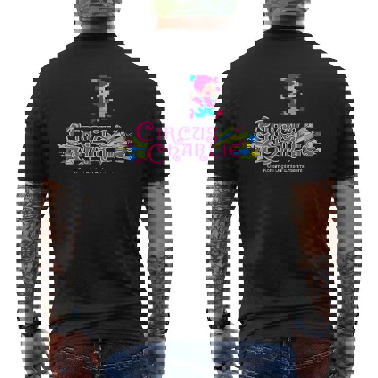 「サーカスチャーリー」ロゴ&キャラクター メンズTシャツ バックプリント