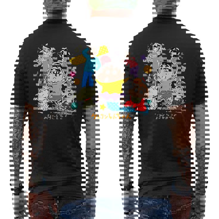 【まんが】クレヨンしんちゃん 野原一家 メンズTシャツ バックプリント