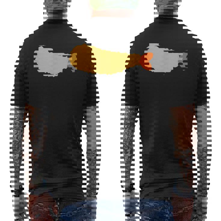 【エビフライ】えびふらい 海老 えび 蝦 エビ おもしろ 面白い シンプル イラスト おしゃれ 可愛い ネタ ウケ狙い メンズTシャツ バックプリント