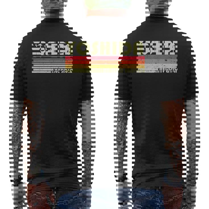 【吉田 芳田 よしだ】名前 名字 家族お揃い ギャグ ネタ ウケ狙い 贈り物 ギフト 面白い おもしろ メンズTシャツ バックプリント