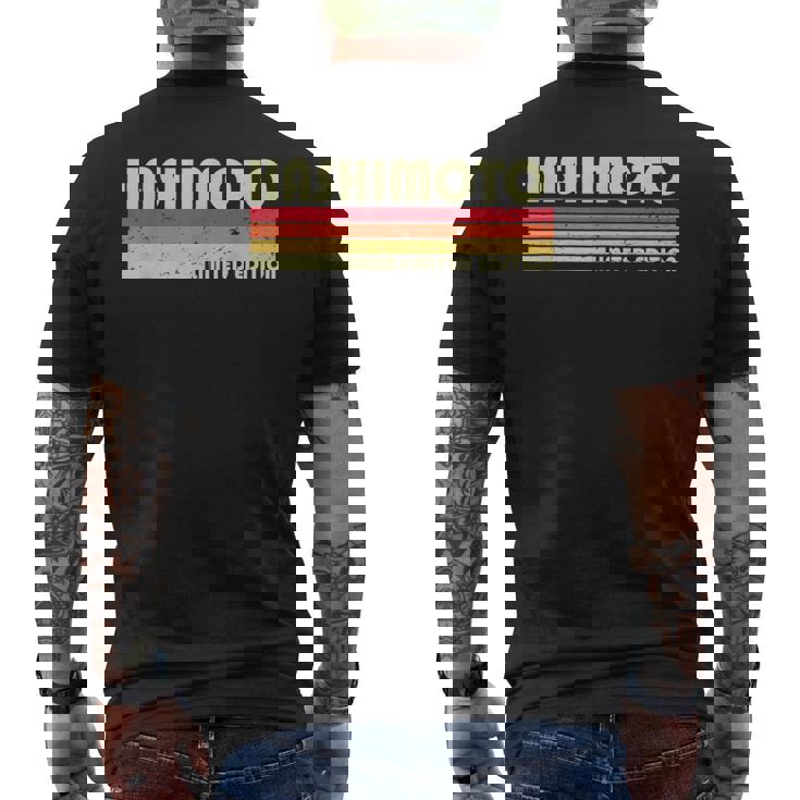 【橋本 橋元 はしもと】名前 名字 家族お揃い ギャグ ネタ ウケ狙い 贈り物 ギフト 面白い おもしろ メンズTシャツ バックプリント