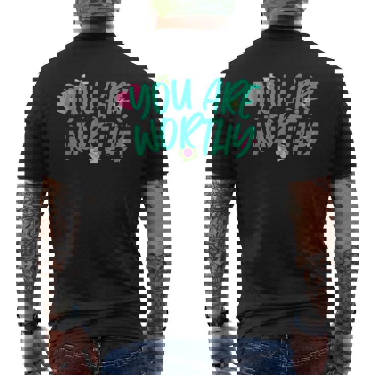 あなたはふさわしい メンズTシャツ バックプリント