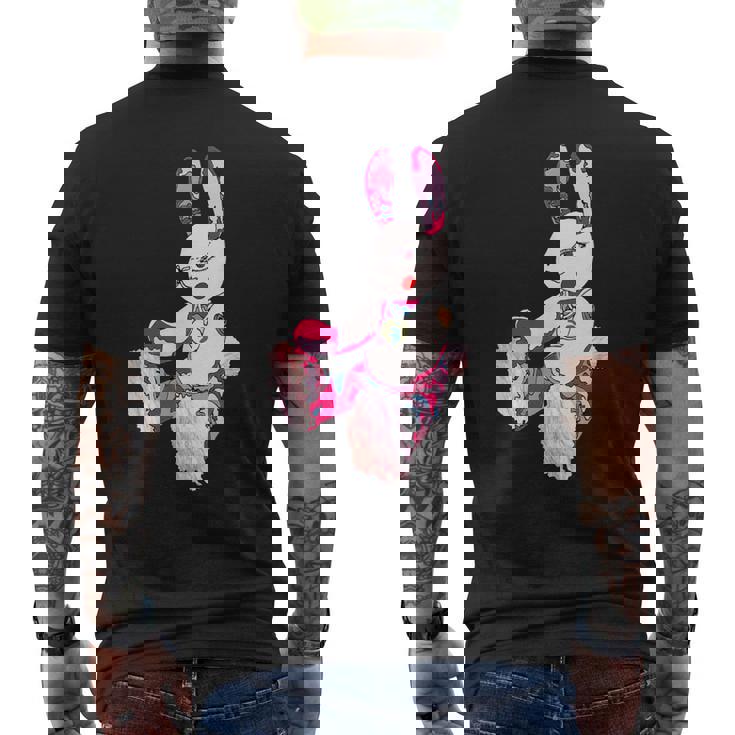 うさぎ星人ピンクちゃん メンズTシャツ バックプリント