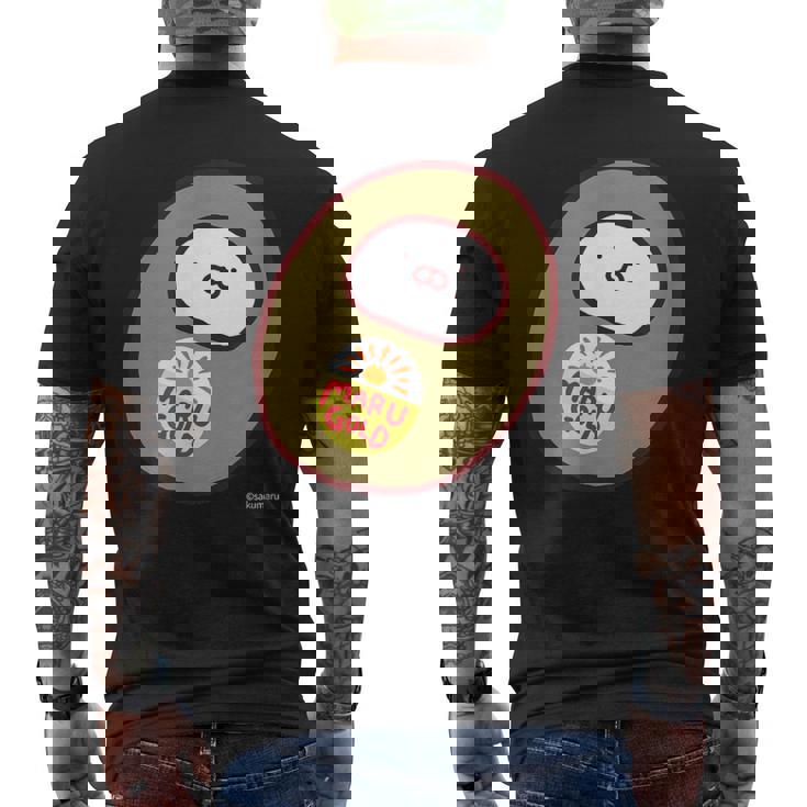 うさまる キウイまる ダークカラー メンズTシャツ バックプリント