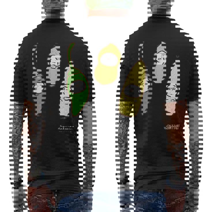 うさまる ベジまるズ ダークカラー メンズTシャツ バックプリント