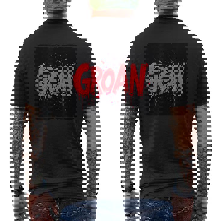 うめき声の衣装で苦労を表現しましょう。 メンズTシャツ バックプリント