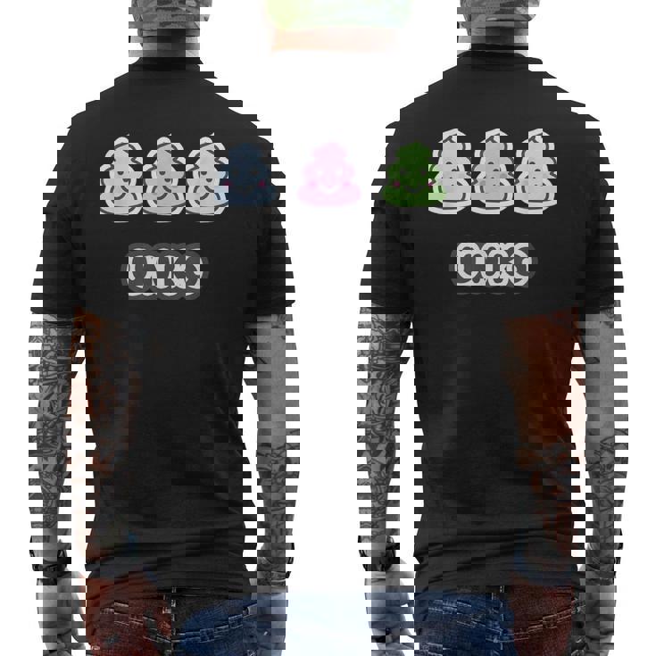 うんこ くん《3 スリー》【Unko】うんち ポップ ゆるくて かわいい キャラクター イラスト メンズTシャツ バックプリント