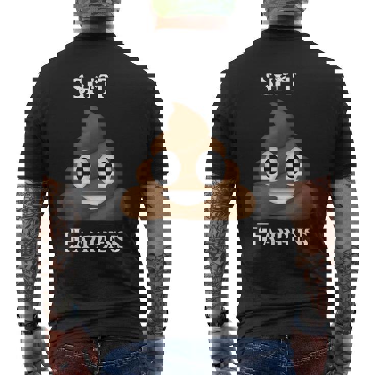 うんちパイル Happensmiling Happy メンズTシャツ バックプリント