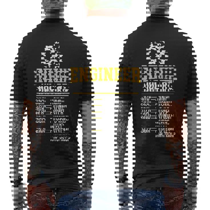 おかしいエンジニア時給工学設計労務レート メンズTシャツ バックプリント