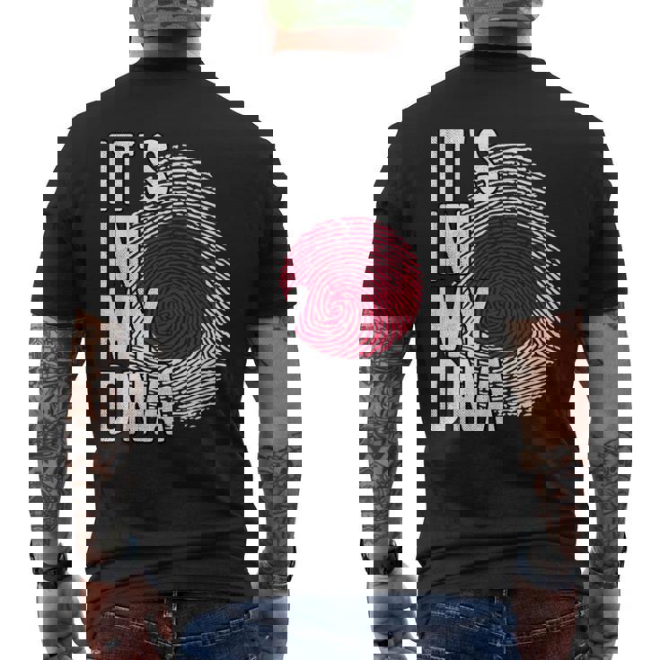 おかしな It's In My Dna 日本国旗 指紋 メンズTシャツ バックプリント