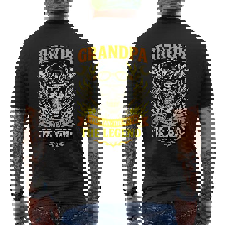 おじいちゃん ザ・マン 神話 おじいちゃんバイクの伝説 メンズTシャツ バックプリント