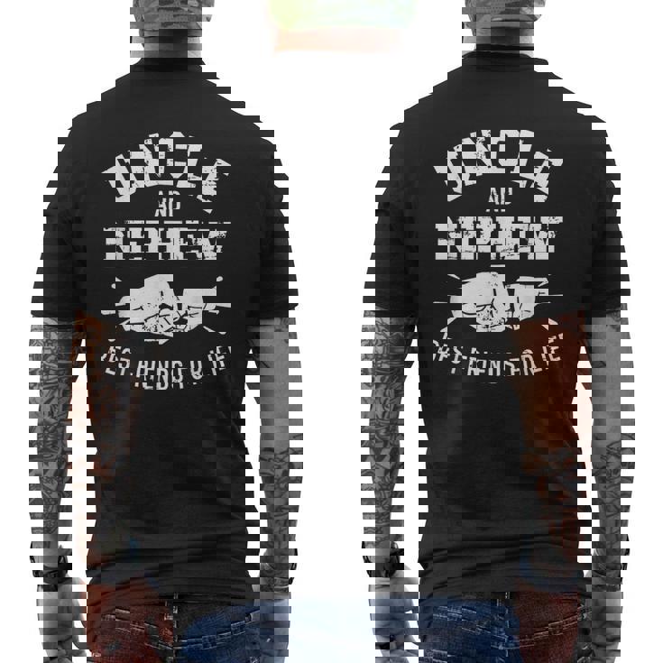 おじさんと甥っ子の一生の友 メンズTシャツ バックプリント