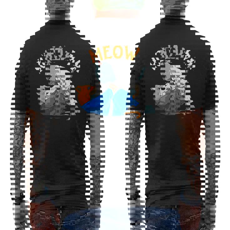 おもしろい柔術猫 柔術愛好者 柔術猫 メンズTシャツ バックプリント