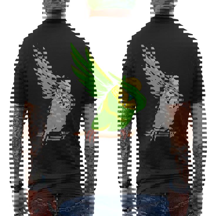 おもしろインコ セキセイインコ ペット オウム 動物 愛 メンズTシャツ バックプリント