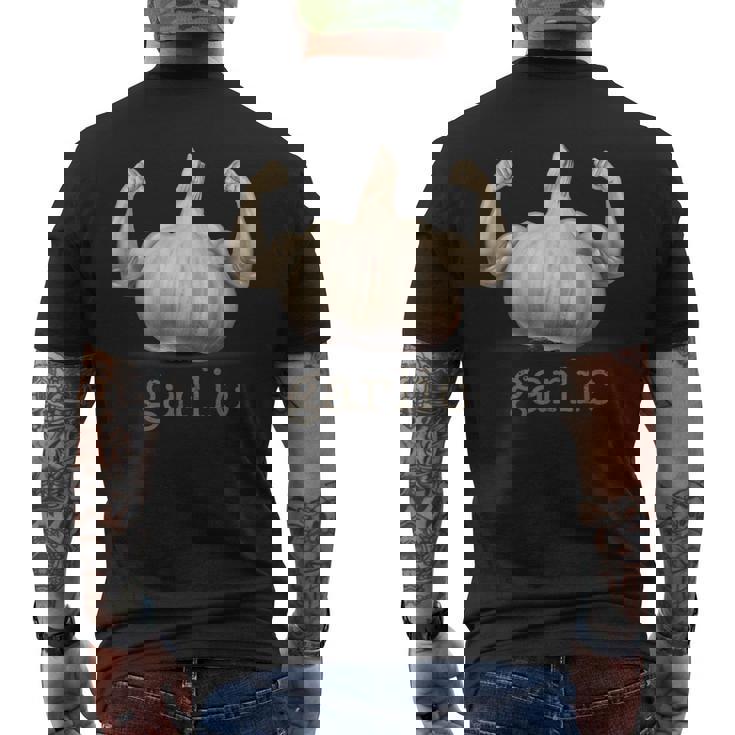 おもしろニンニクデザイン メンズTシャツ バックプリント