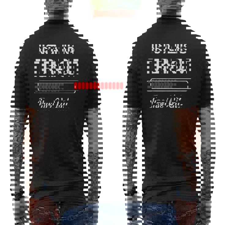 おもしろバレエレッスン設置 ターンアウトクラス かわいい メンズTシャツ バックプリント