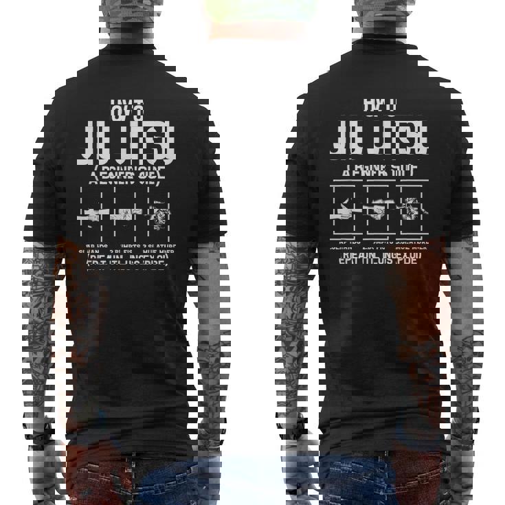 おもしろ柔術初心者ガイド ブラジリアン柔術 メンズTシャツ バックプリント