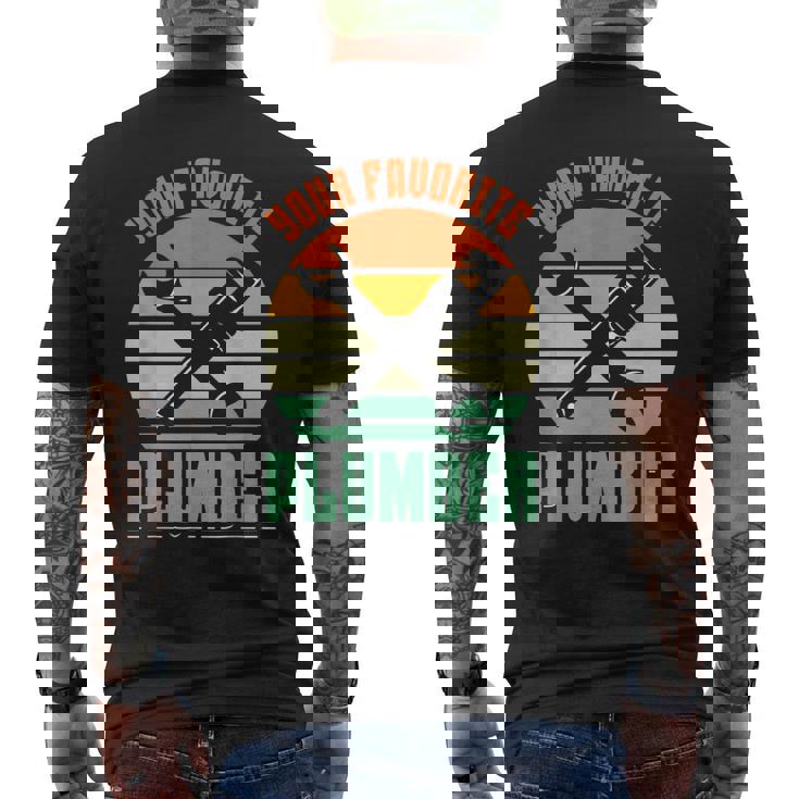 お気に入りの水道屋さん パイプフィッター パイプ 配管工事 配管工 メンズTシャツ バックプリント