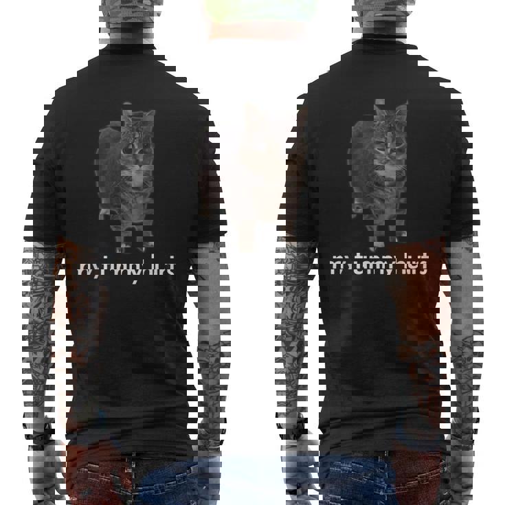 お腹が痛い面白いオイイア・オイア・キャット・ミーム メンズTシャツ バックプリント