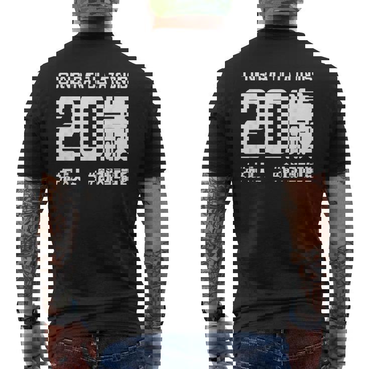 お誕生日 記念 二十歳 二十 誕生日おめでとう 成人 ハッシュタグ ネタ おもしろ 誕生日 メンズTシャツ バックプリント