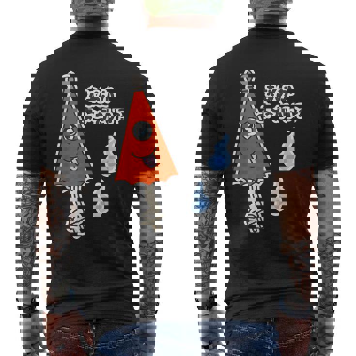 からかさ小僧『なんか よ〜かい？』唐傘 おばけ【ゆるフレンズ】妖怪 かわいい イラスト メンズTシャツ バックプリント