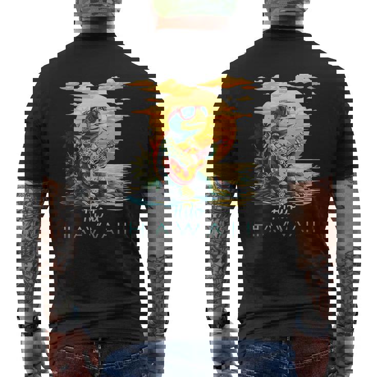 かわいい トロピカル ヒロ ハワイ ウミガメ お土産 メンズTシャツ バックプリント