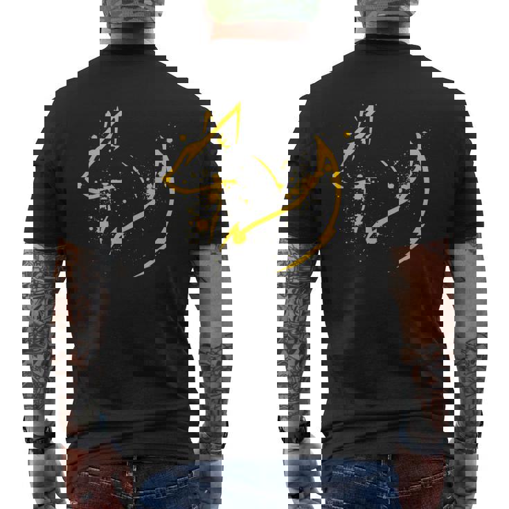 かわいいキツネ ミニマルフォックスピリット動物イラスト メンズTシャツ バックプリント