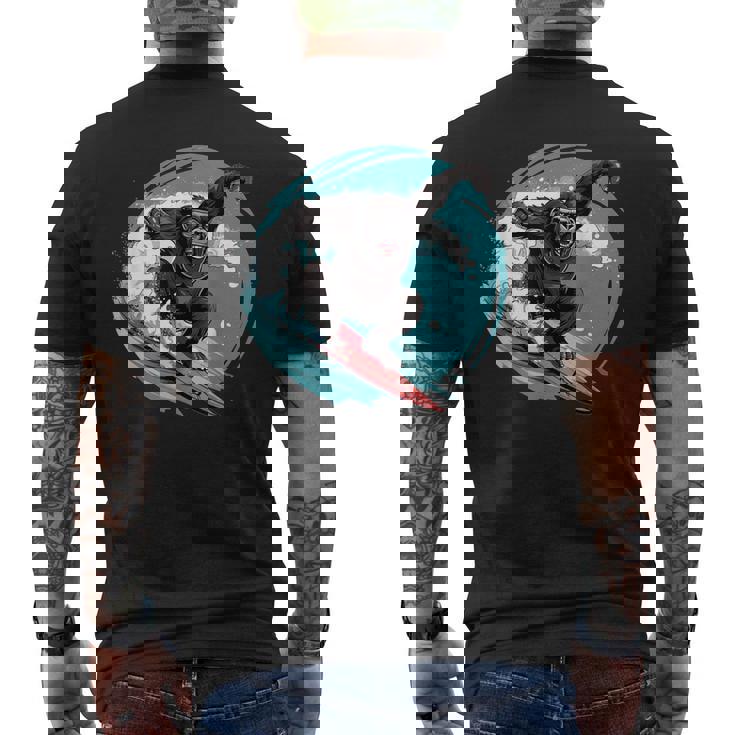 かわいいゴリラサーフィン メンズTシャツ バックプリント